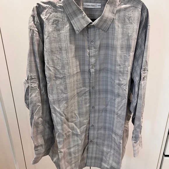 Calvin Klein Men's Plaid Button-Down Shirt - Picture 1 of 5